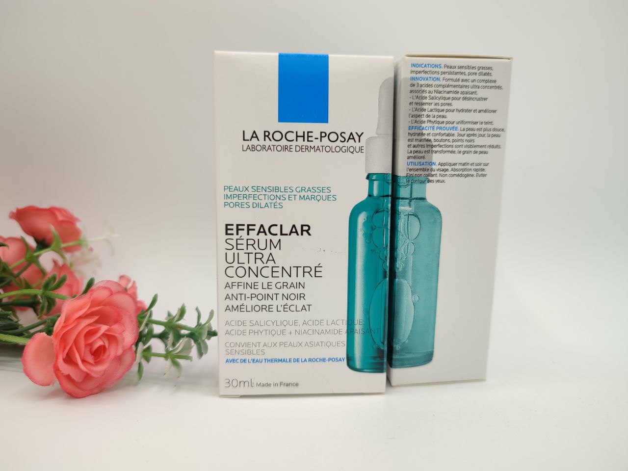 La roche posay sérum Ultra concentré, raffiné les grains et corriges les points noirs et améliorer votre éclat. Made in France1