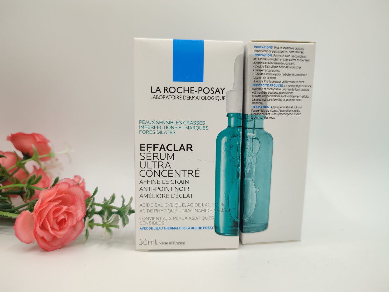 La roche posay sérum Ultra concentré, raffiné les grains et corriges les points noirs et améliorer votre éclat. Made in France2
