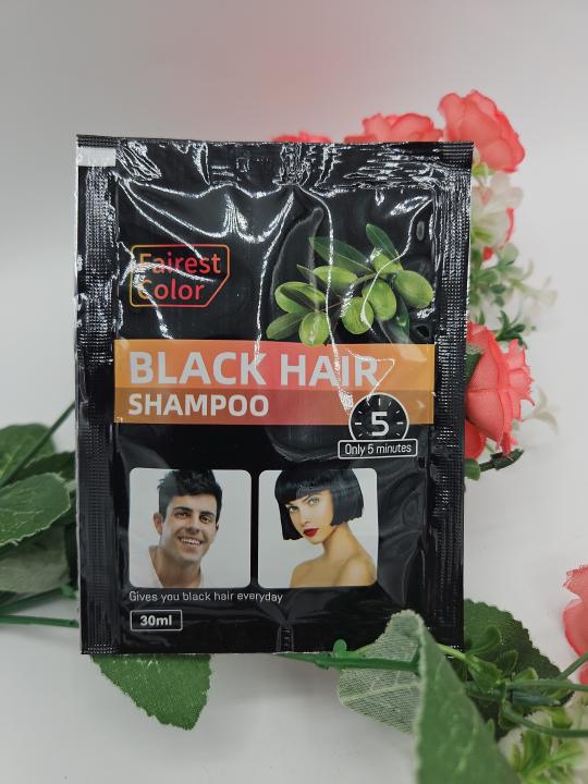 Shampooing noir coloration permanente 30ml – Couvre cheveux et barbe gris durablement