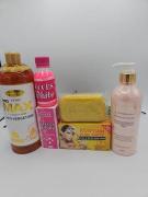 Gamme Corporelle Pro Teint White – Gel Douche 1L + Huile Success White 125ml + Lait Douceur Beurre de Karité 500ml + Savon Egyptian Gold OR 250g