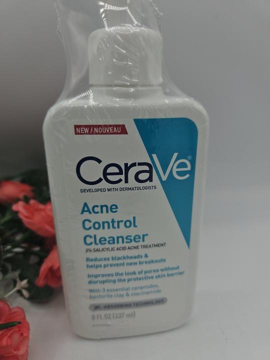 CeraVe Gel Moussant Anti-Acné – Nettoyant Traitant avec 2 % d’Acide Salicylique et Niacinamide, Apaisant pour Peaux à Imperfections