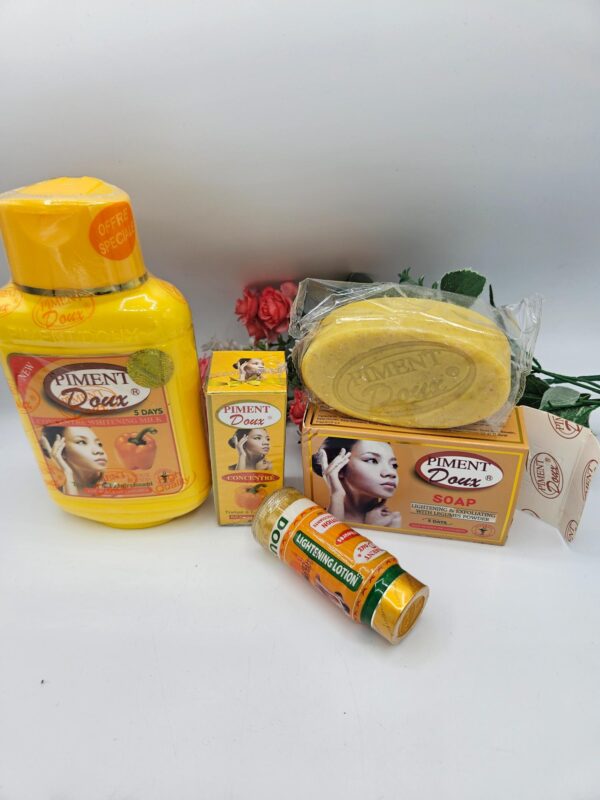Coffret Soins Corps Intense Piment Doux – Lait 500ml, Savon, Lotion & Huile Concentrée aux Acides de Fruits