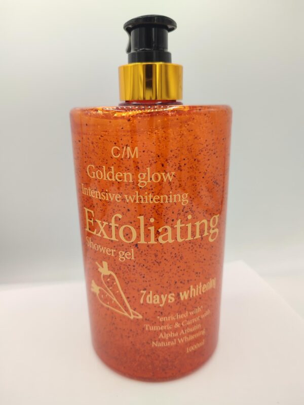 Gel Douche Exfoliant Hydratant Intensif GOLDEN GLOW 1000ml – Peau Lisse, Éclatante & Nourrie | Coudes, Genoux & Corps